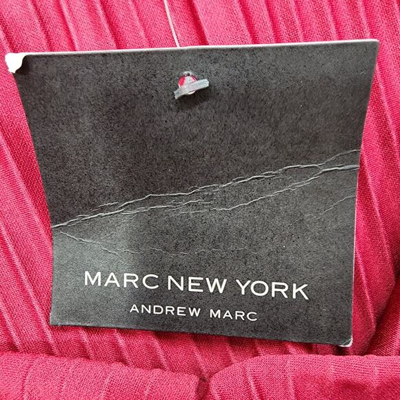NEW Marc New York Skirt Womens S Beet Red Pull On Pleated Side Zip Slit Preppy - Picture 4 of 11